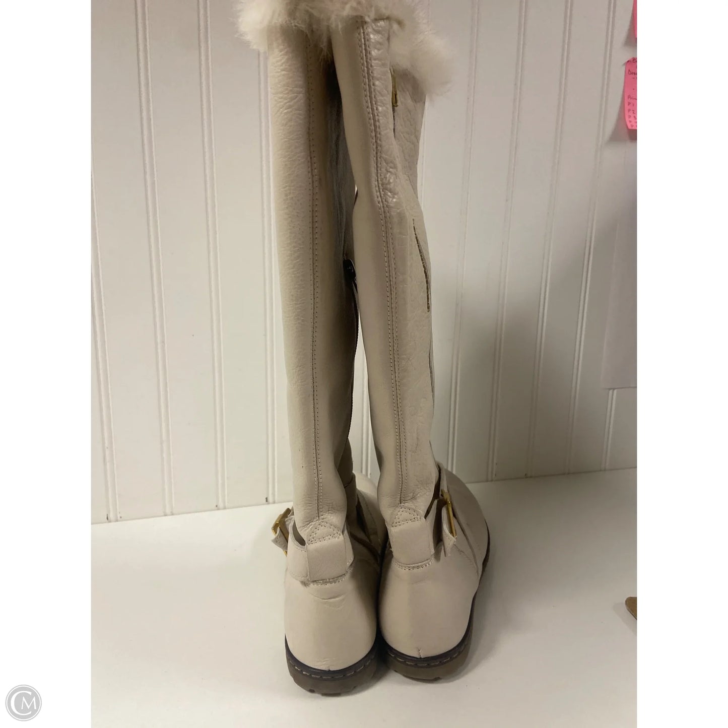 Boots Knee Flats By Cmc In Cream, Size: 5