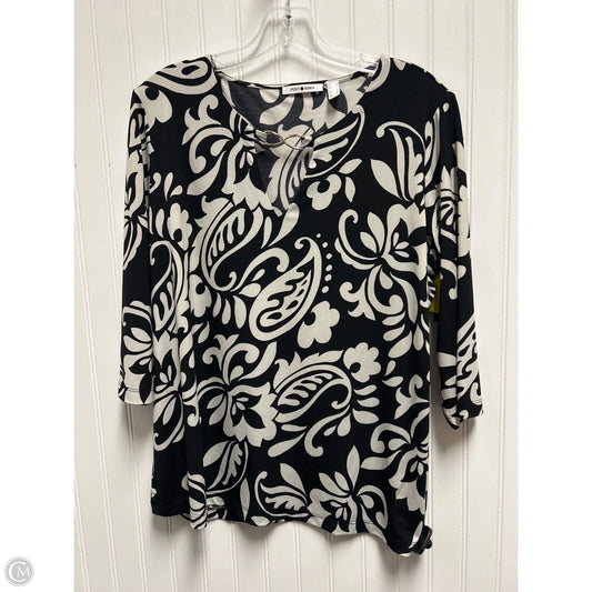 Top Long Sleeve By Clothes Mentor In Black & White, Size: L