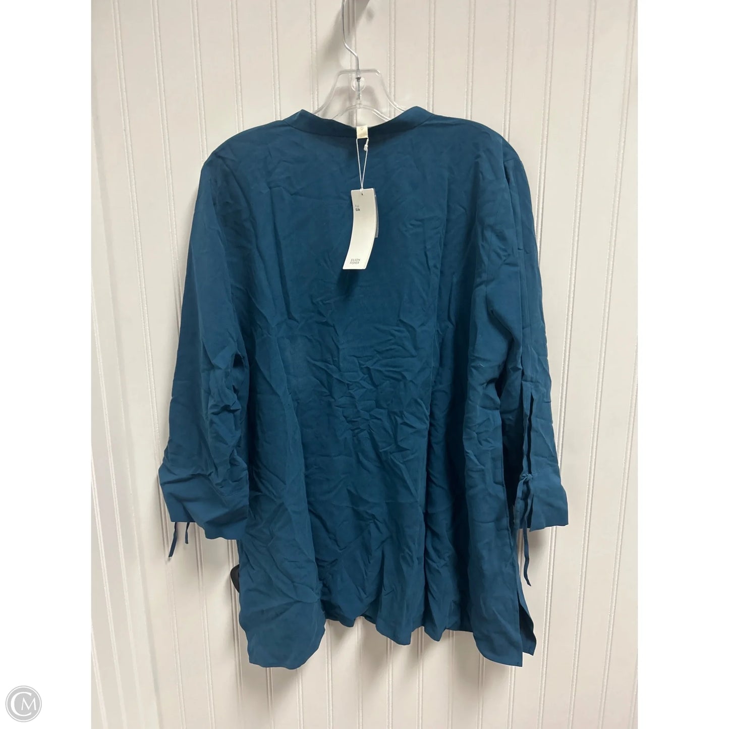 Top Long Sleeve By Eileen Fisher In Teal, Size: L