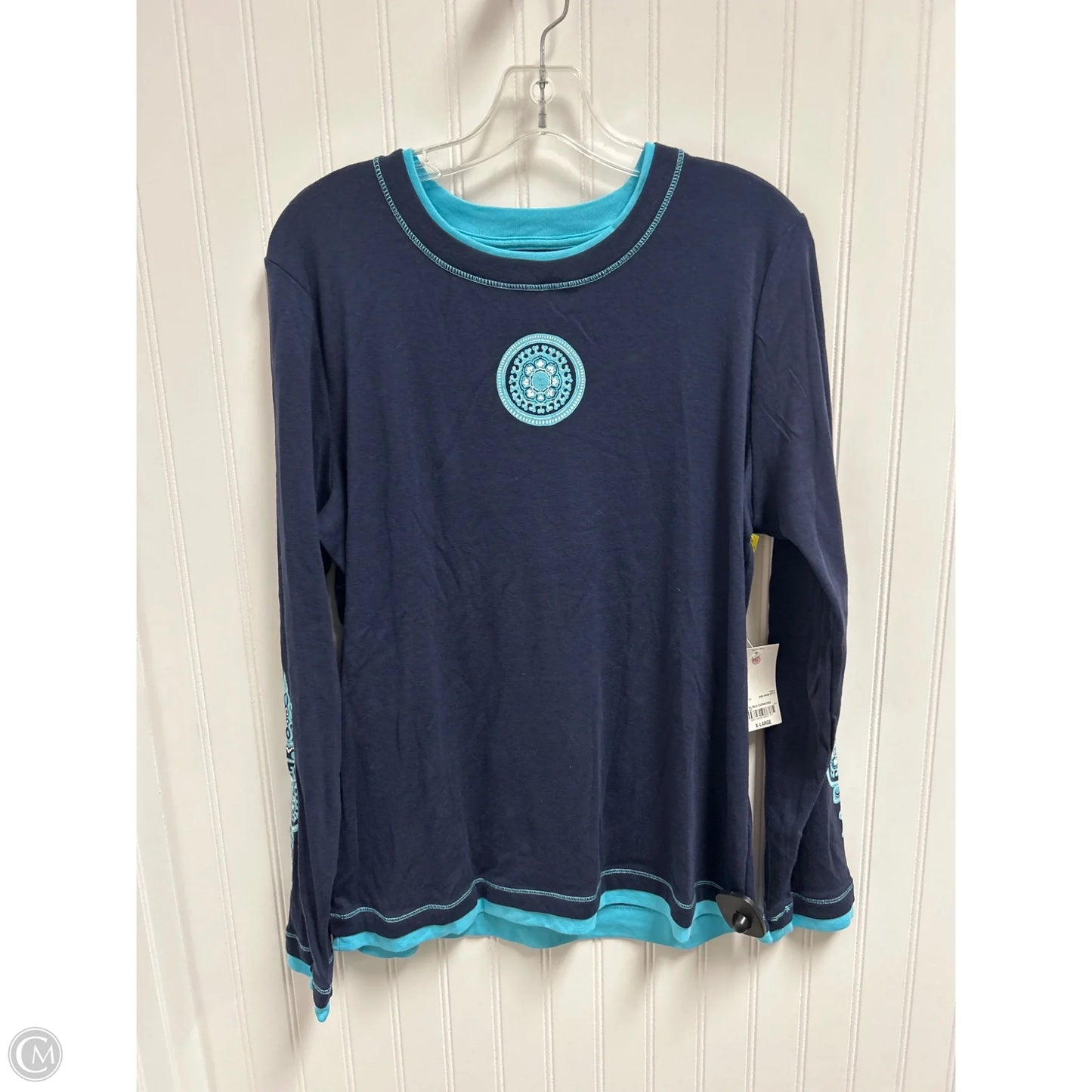Top Long Sleeve By Made For Life In Blue, Size: Xl
