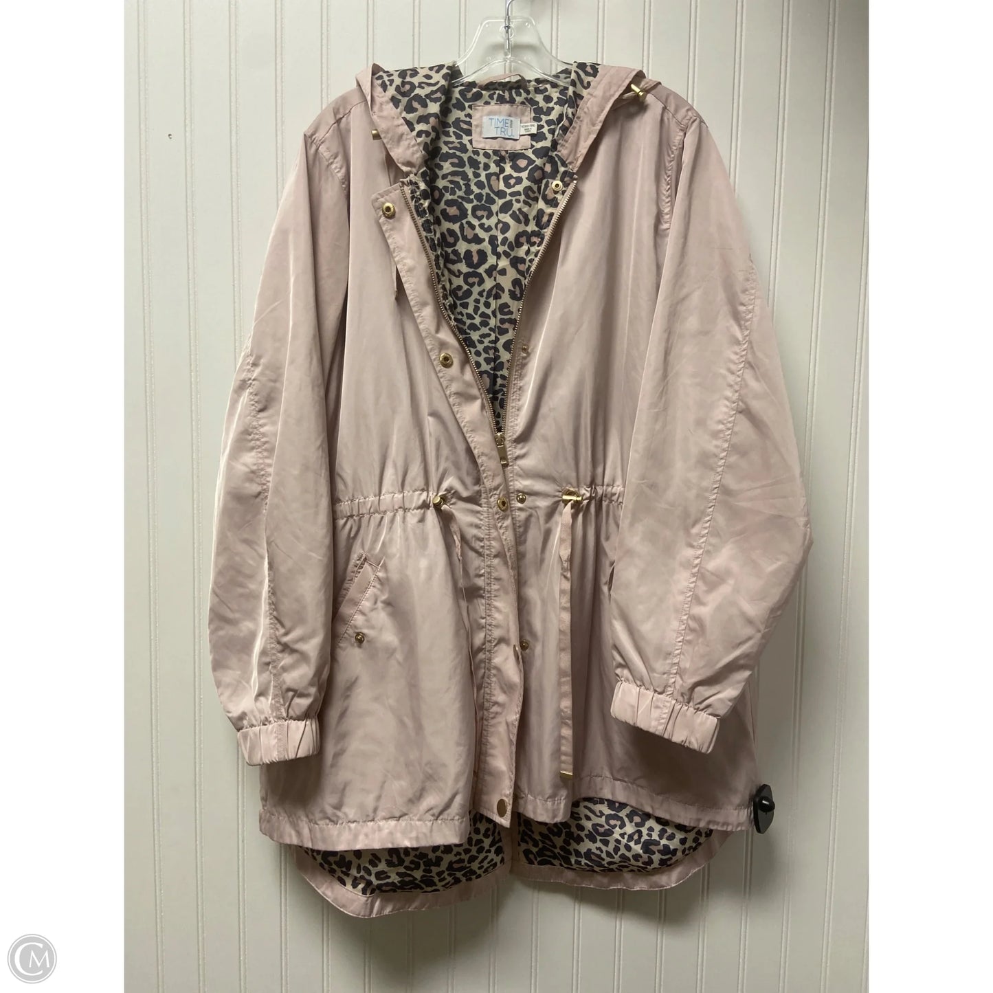 Jacket Windbreaker By Time And Tru In Pink, Size: 1x