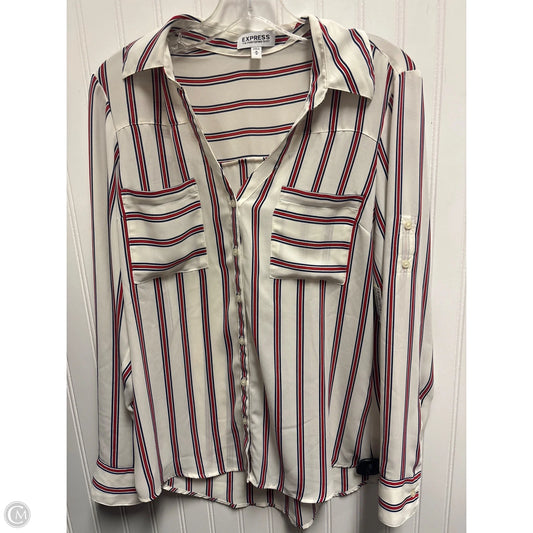 Top Long Sleeve By Express In Ivory, Size: M