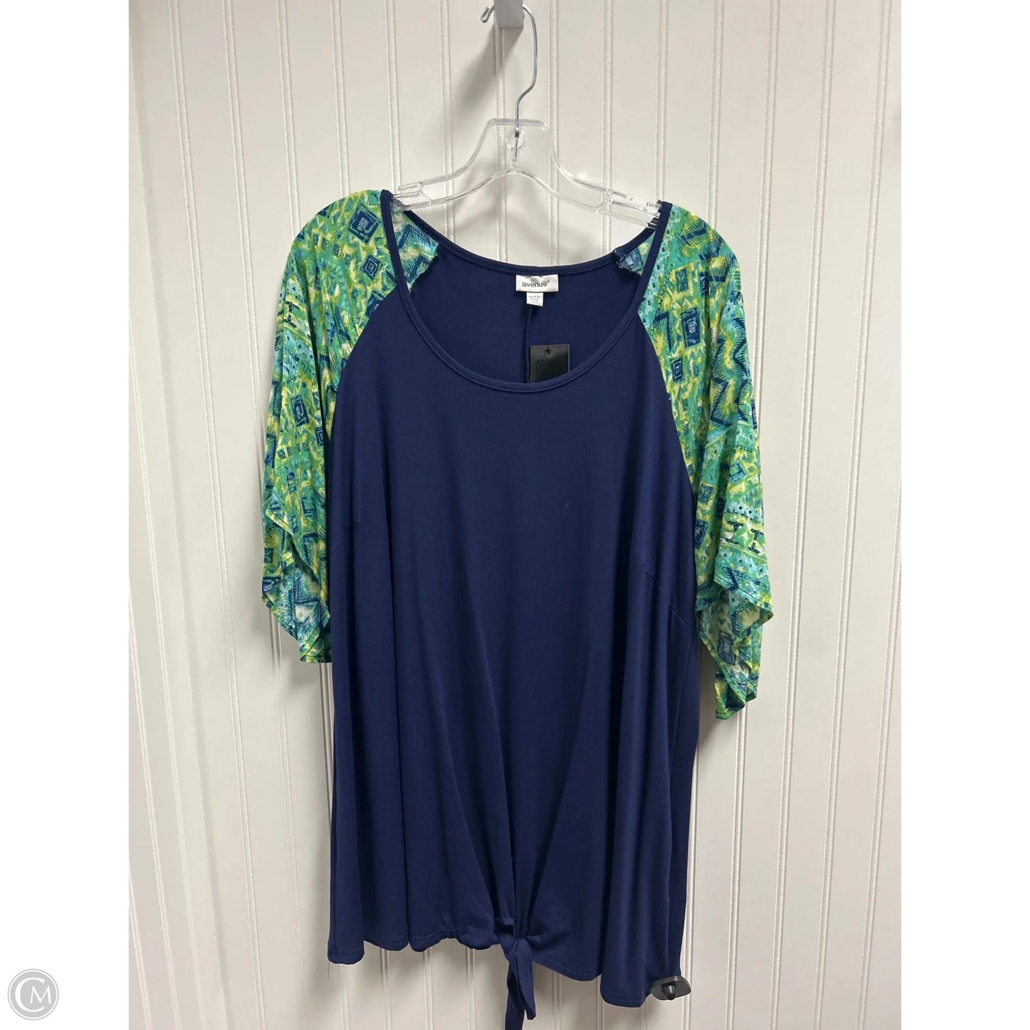 Top Short Sleeve By Avenue In Blue & Green, Size: 2x