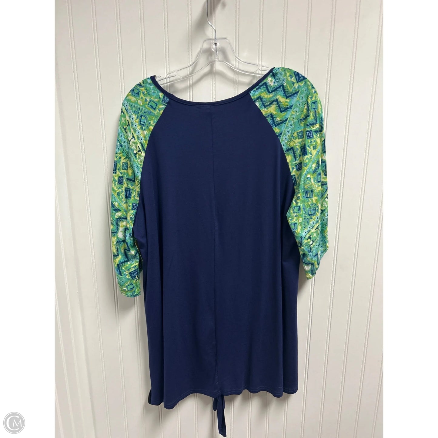 Top Short Sleeve By Avenue In Blue & Green, Size: 2x