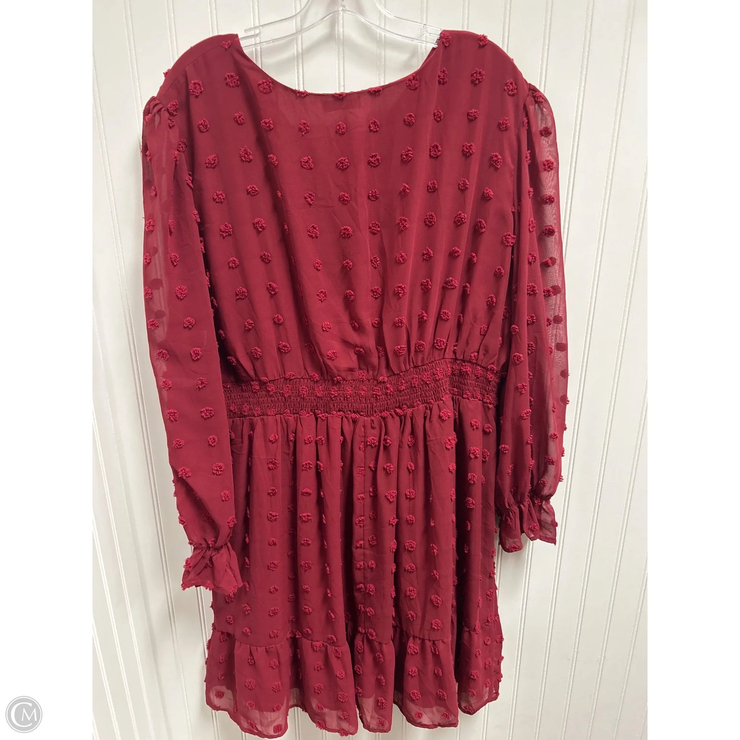 Dress Casual Short By Clothes Mentor In Maroon, Size: 3x