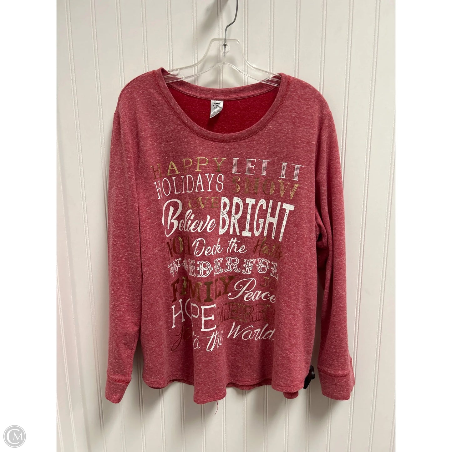 Top Long Sleeve By Clothes Mentor In Red, Size: 2x