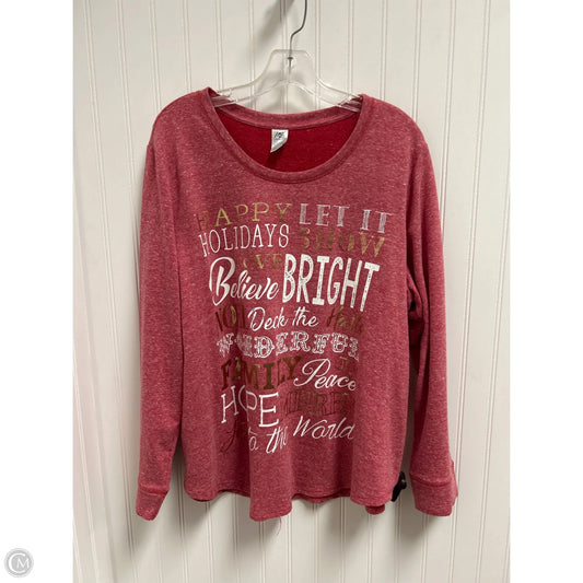 Top Long Sleeve By Clothes Mentor In Red, Size: 2x