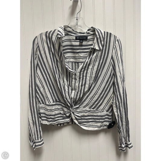 Top Long Sleeve By Inc In Black & White, Size: Mp