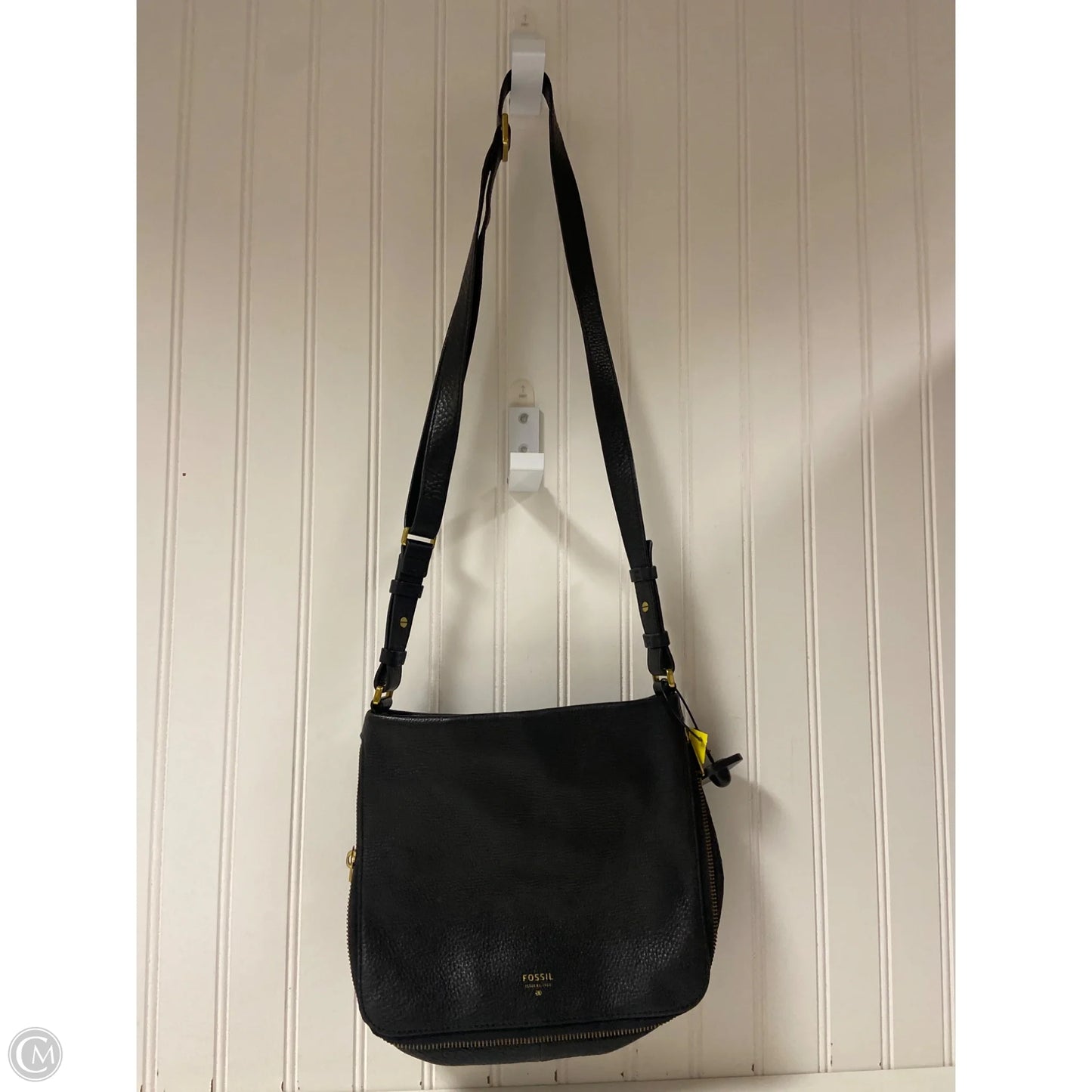 Handbag Leather By Fossil, Size: Medium