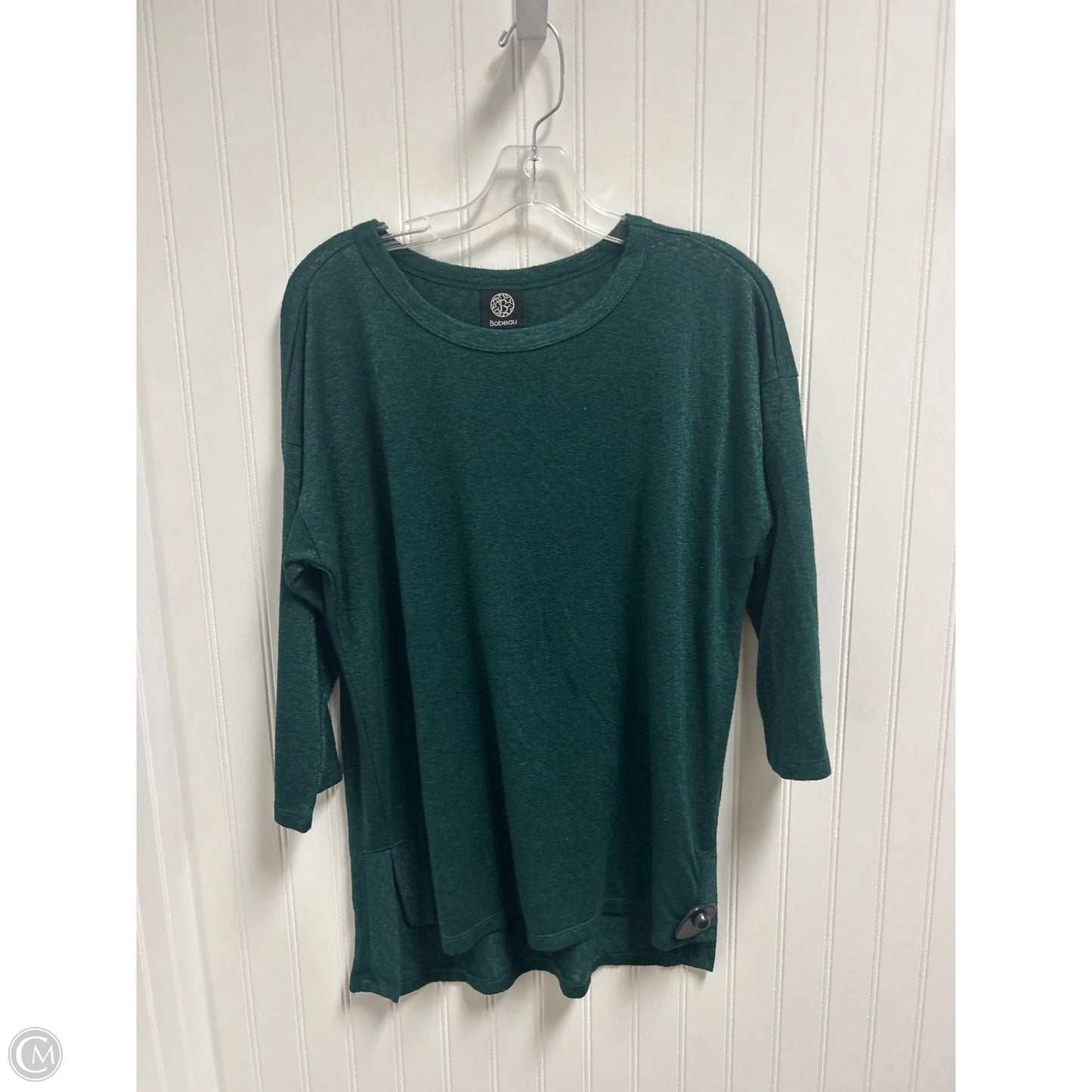 Top Long Sleeve By Bobeau In Green, Size: L
