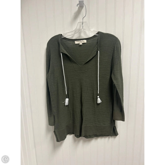Top Long Sleeve By Loft In Green, Size: S