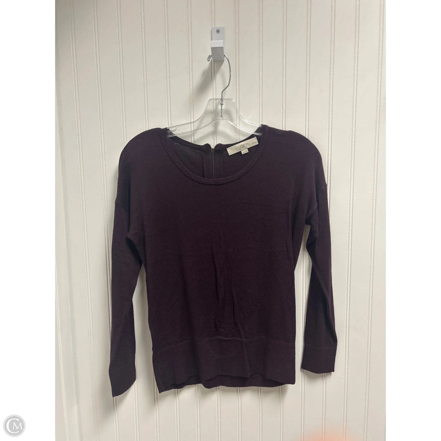 Top Long Sleeve Basic By Loft In Purple, Size: Sp
