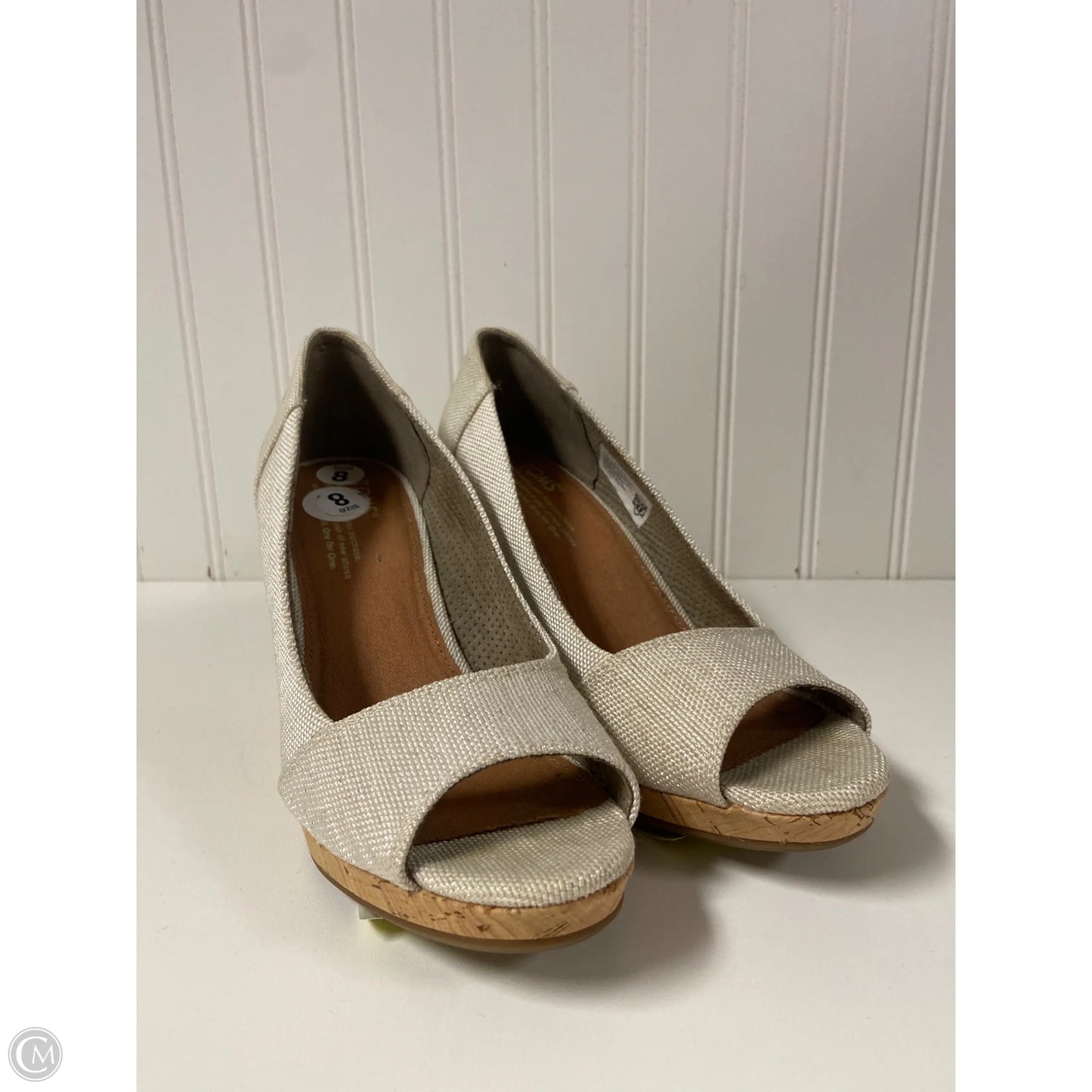 Shoes Heels Wedge By Toms In Beige, Size: 8
