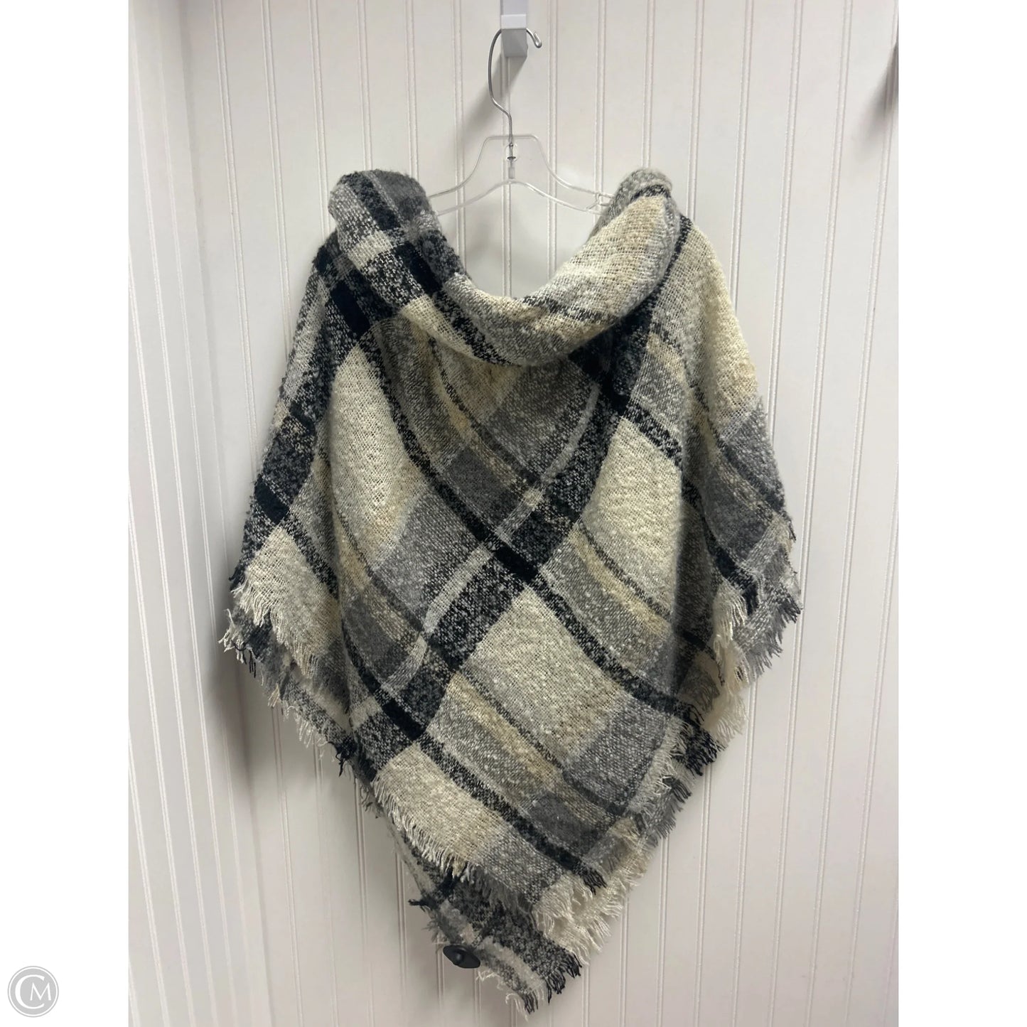 Shawl By Clothes Mentor In Plaid Pattern, Size: Osfm