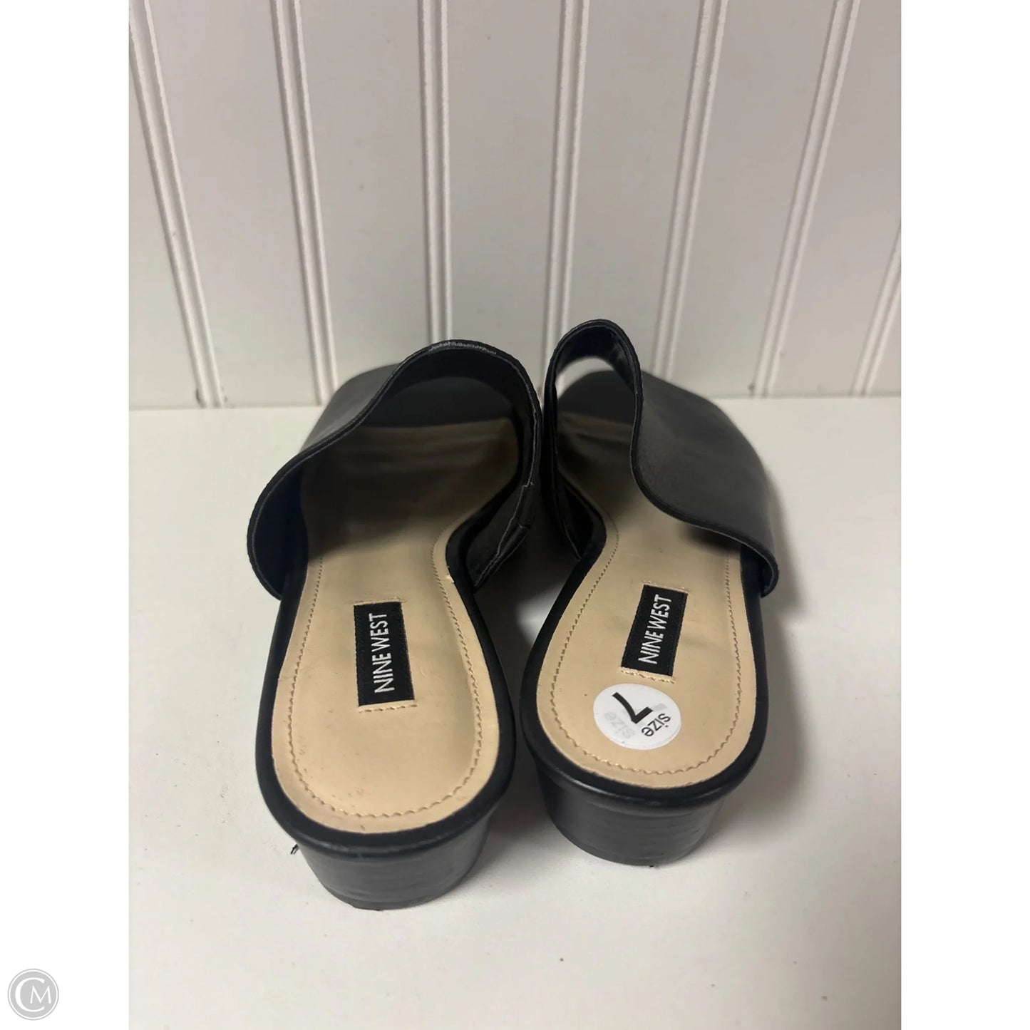 Sandals Heels Block By Nine West In Black, Size: 7