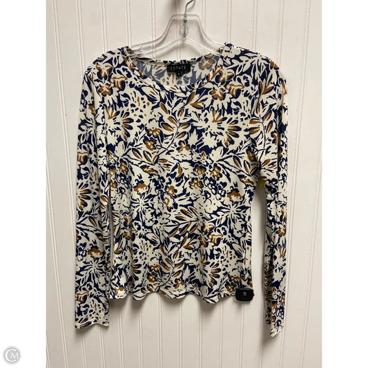 Top Long Sleeve By 1.state In Blue & Cream, Size: S