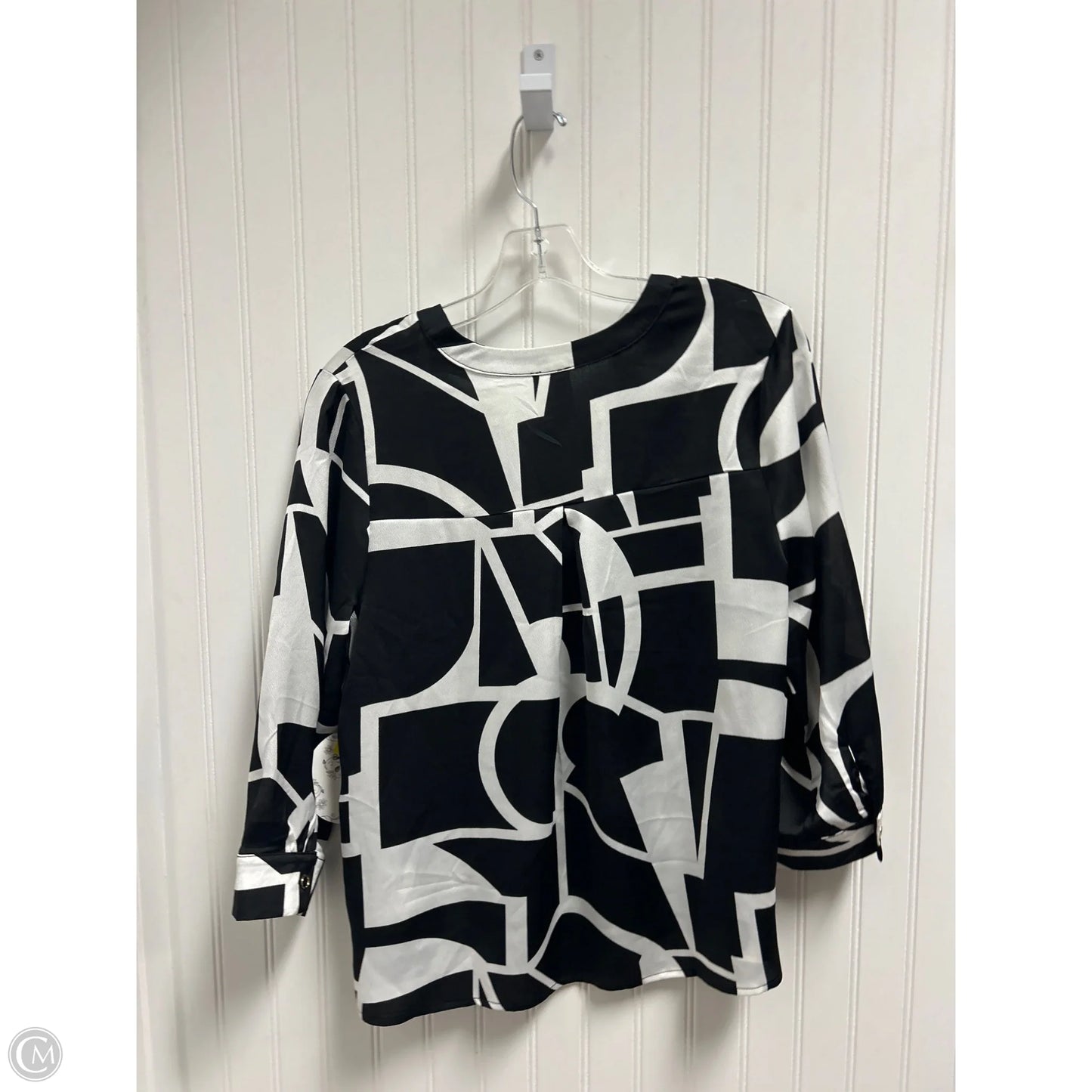 Top Long Sleeve By Naif In Black & White, Size: M