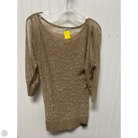 Top Long Sleeve By Cache In Gold, Size: Xs