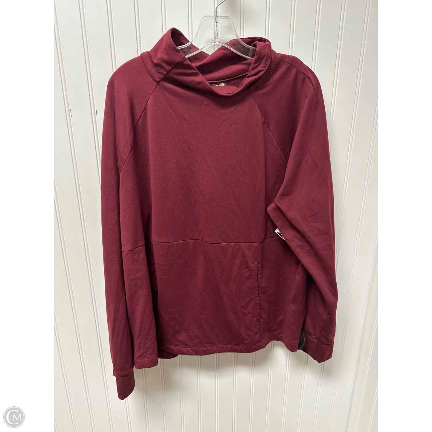 Athletic Top Long Sleeve Collar By Avia In Maroon, Size: 2x