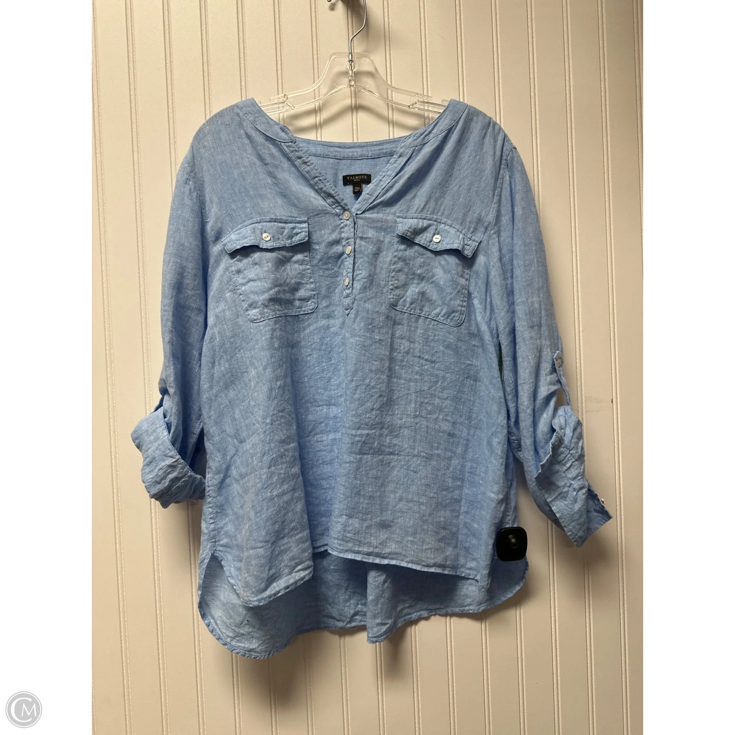 Top Long Sleeve By Talbots In Blue, Size: Xlp