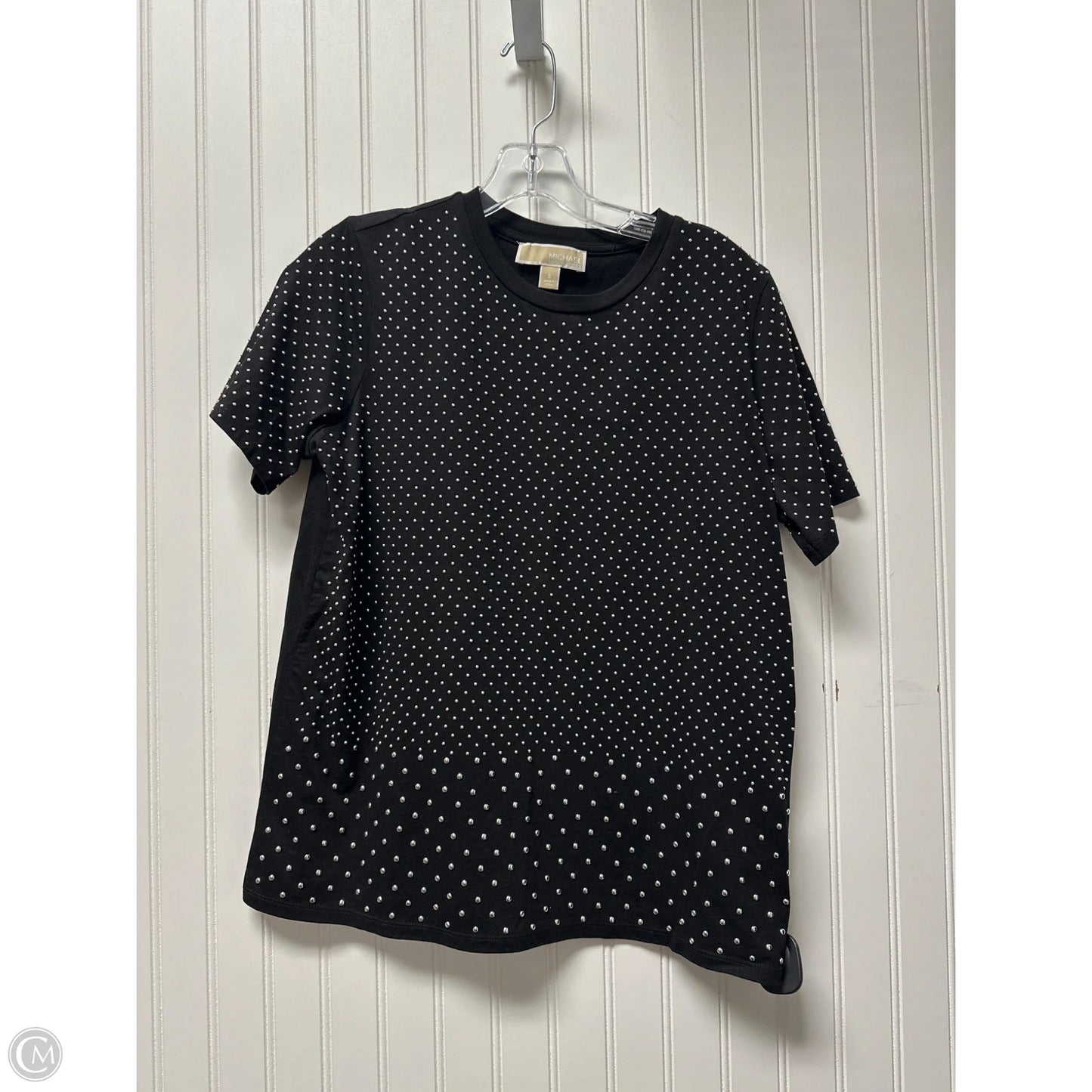 Top Short Sleeve By Michael By Michael Kors In Black & Silver, Size: S