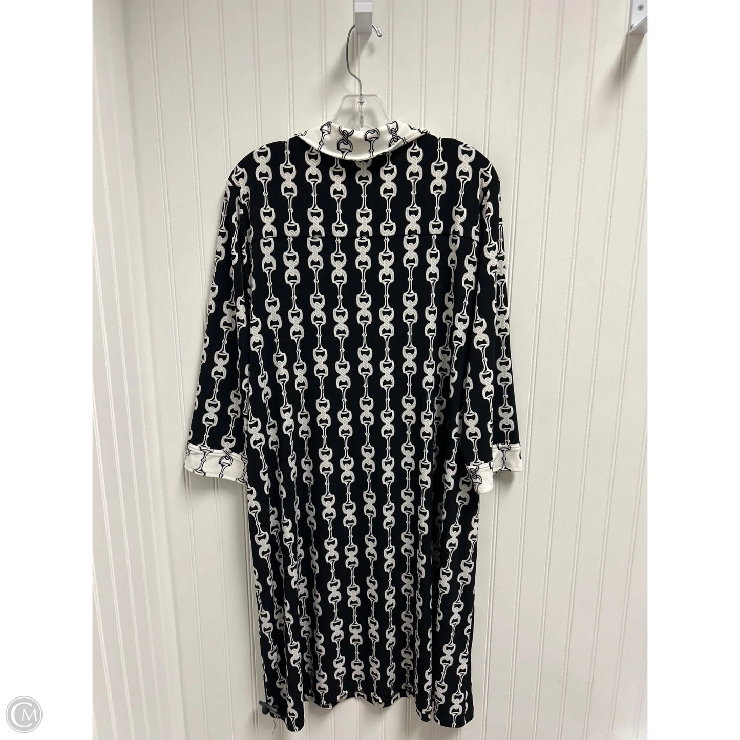Dress Casual Midi By Chicos In Black & White, Size: Xl