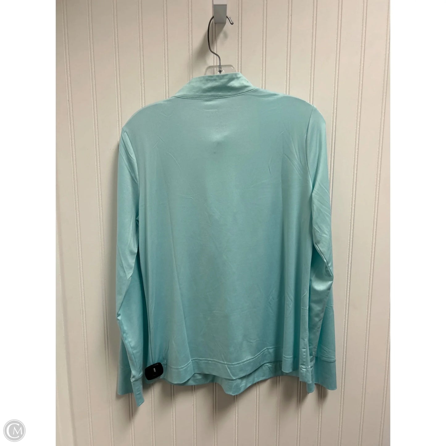 Athletic Top Long Sleeve Collar By Stella Parker In Aqua, Size: M