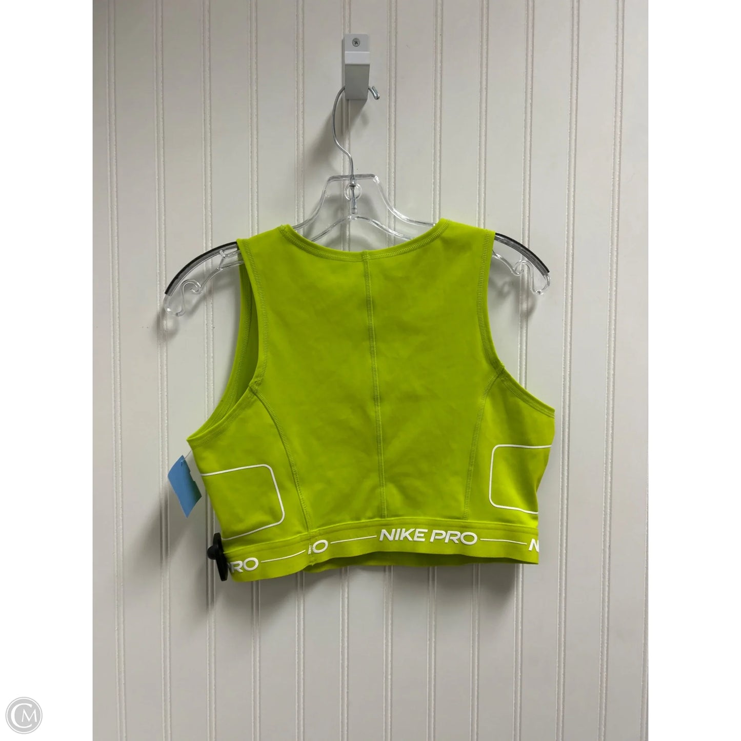 Athletic Tank Top By Nike In Green & White, Size: M