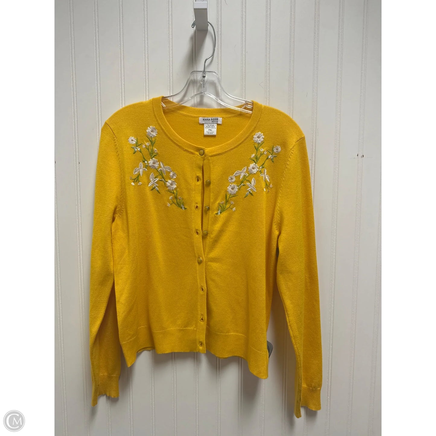 Cardigan By Clothes Mentor In Yellow, Size: Xlp