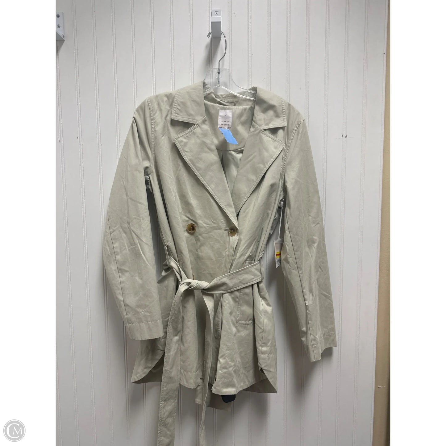 Coat Trench Coat By Lc Lauren Conrad In Green, Size: M