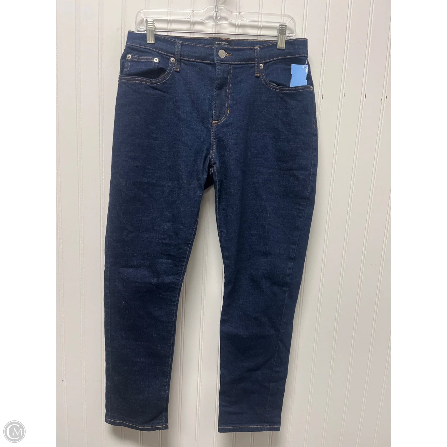 Jeans Straight By Banana Republic In Blue Denim, Size: 8
