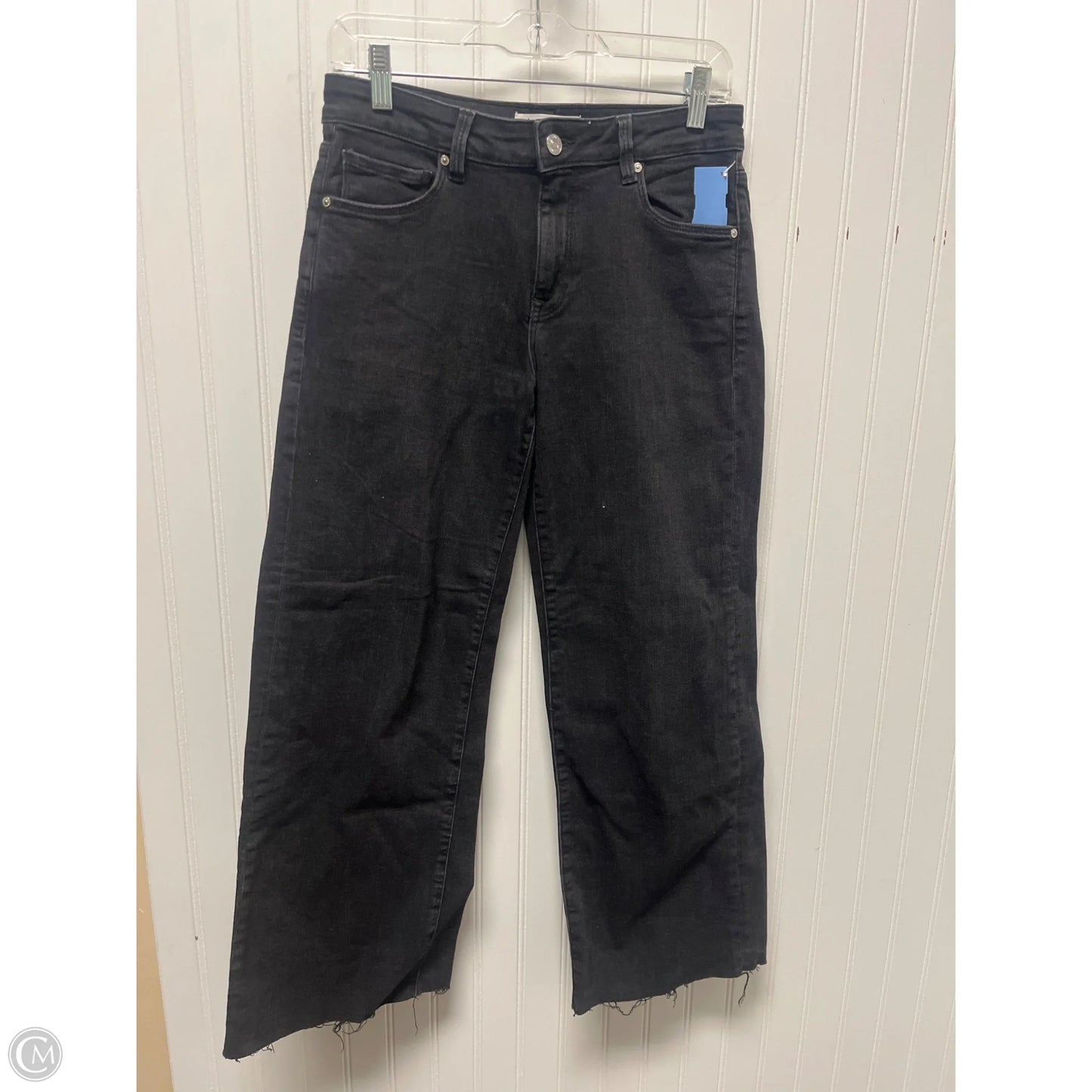 Jeans Wide Leg By Mng In Black Denim, Size: 6