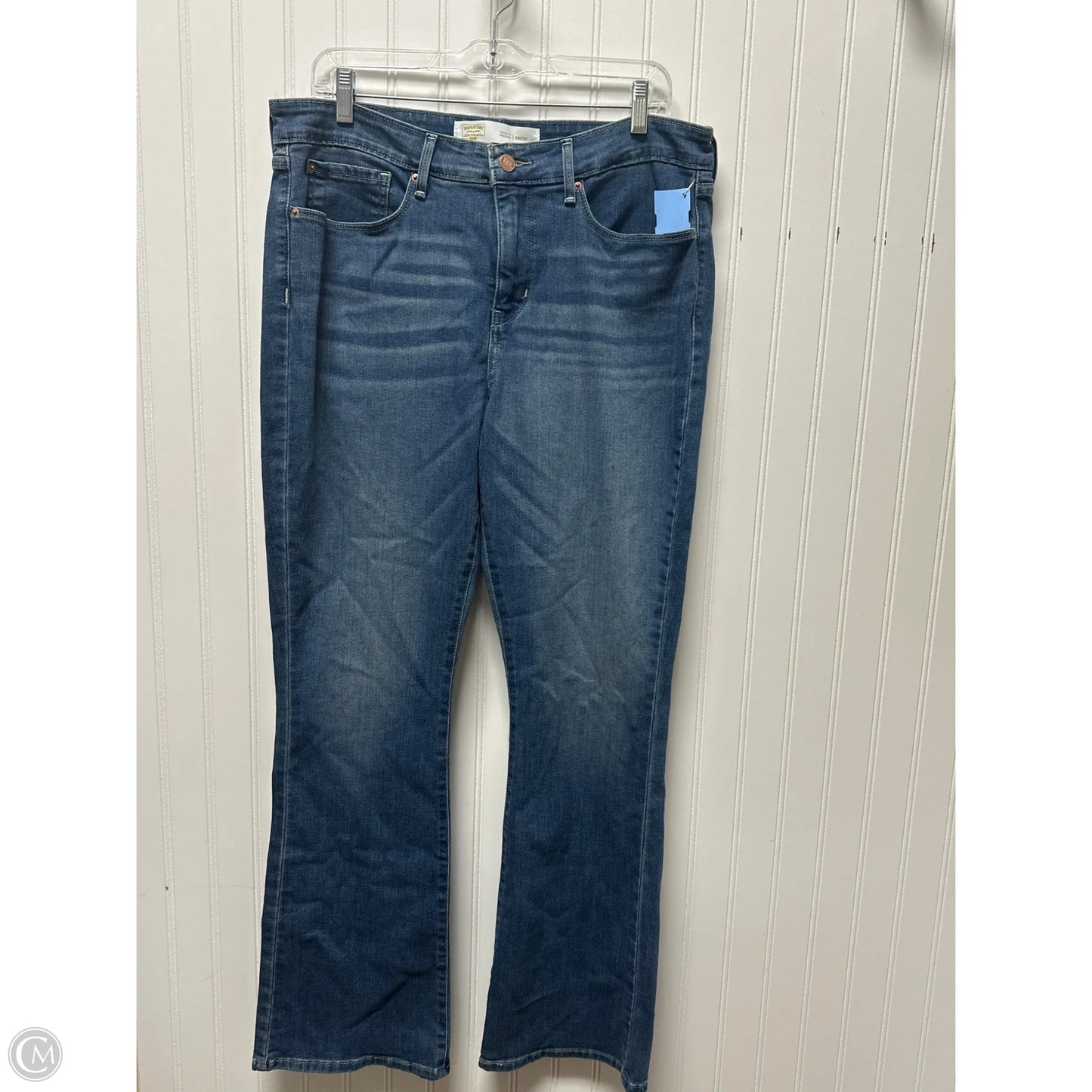 Jeans Boot Cut By Levis Signature In Blue Denim, Size: 16