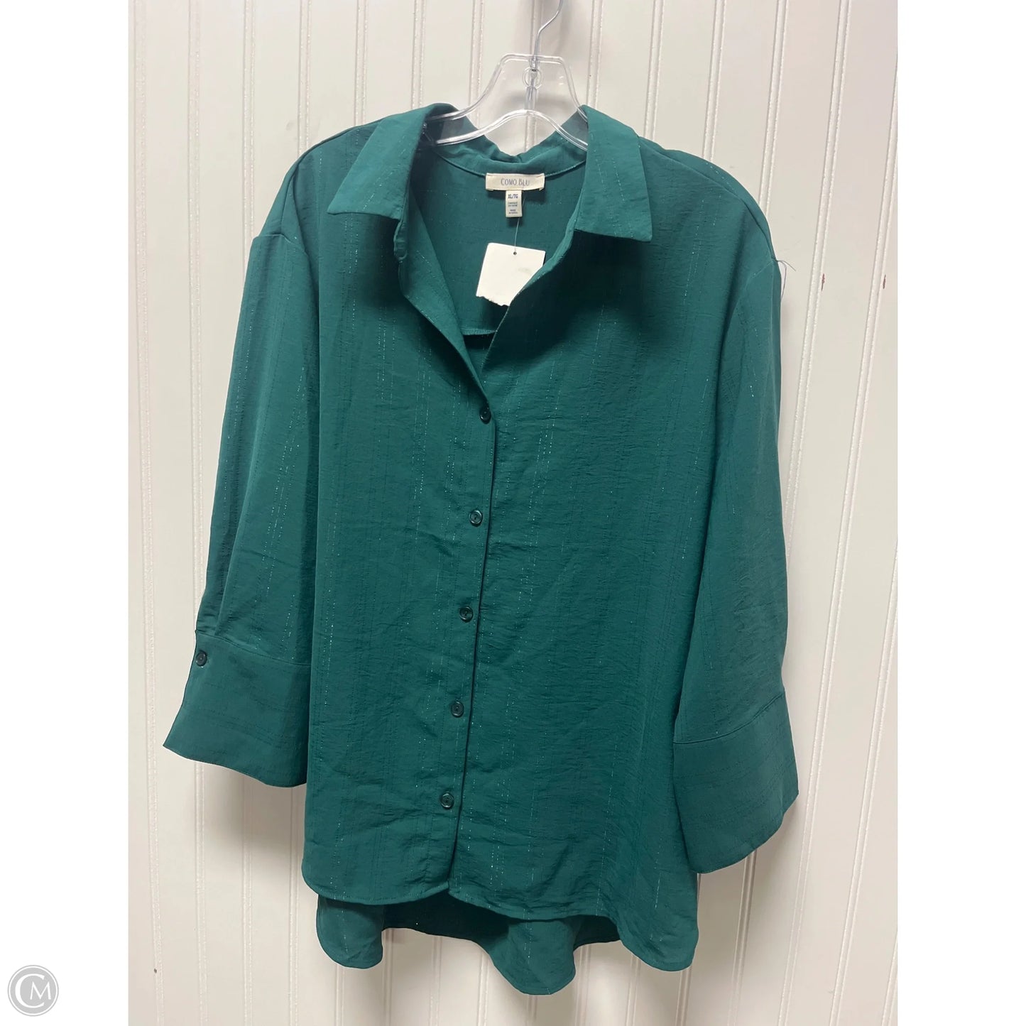 Top Long Sleeve By Como Blu In Green, Size: Xl