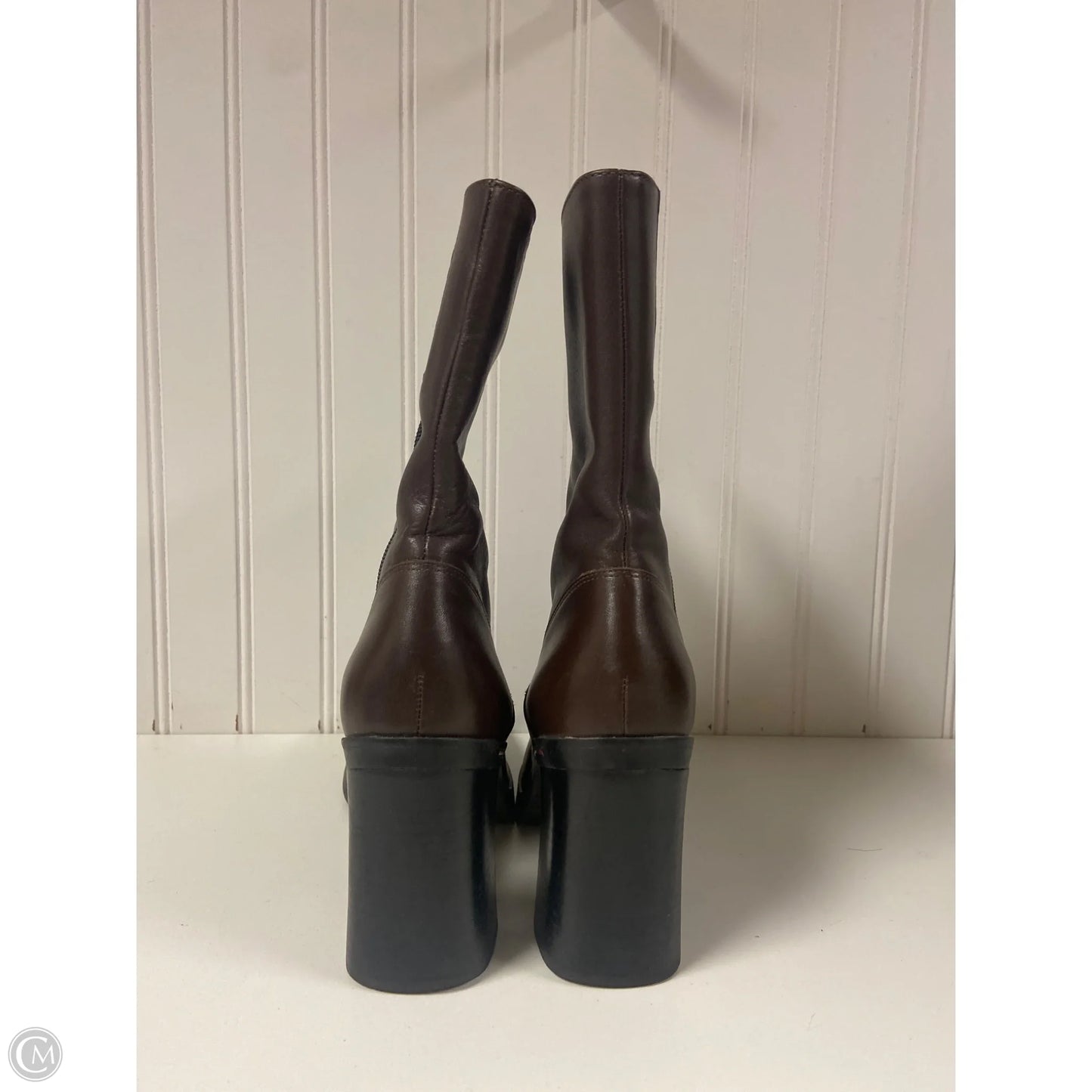 Boots Mid-calf Heels By Tommy Hilfiger In Brown, Size: 8.5