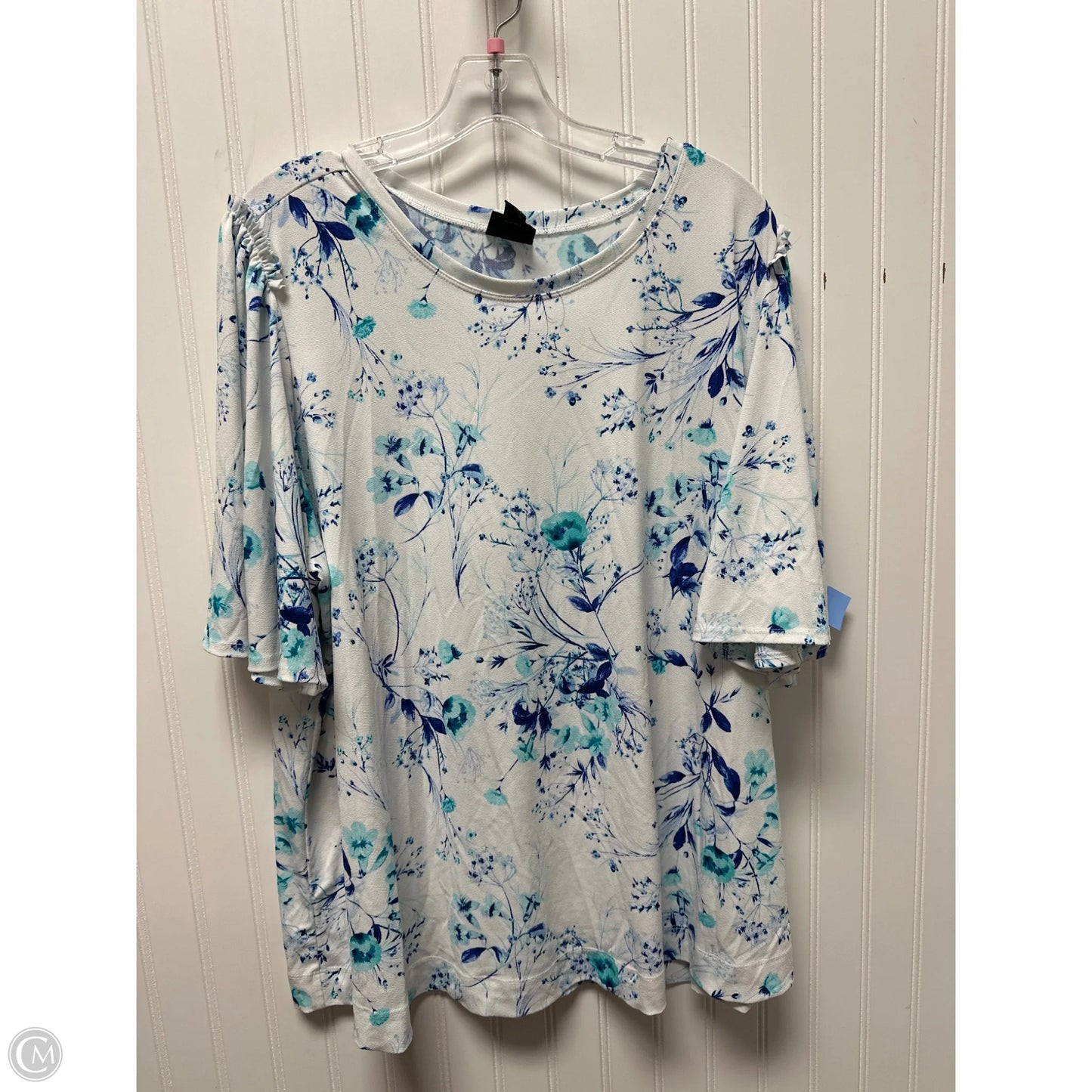 Top Short Sleeve By Worthington In Floral Print, Size: 2x