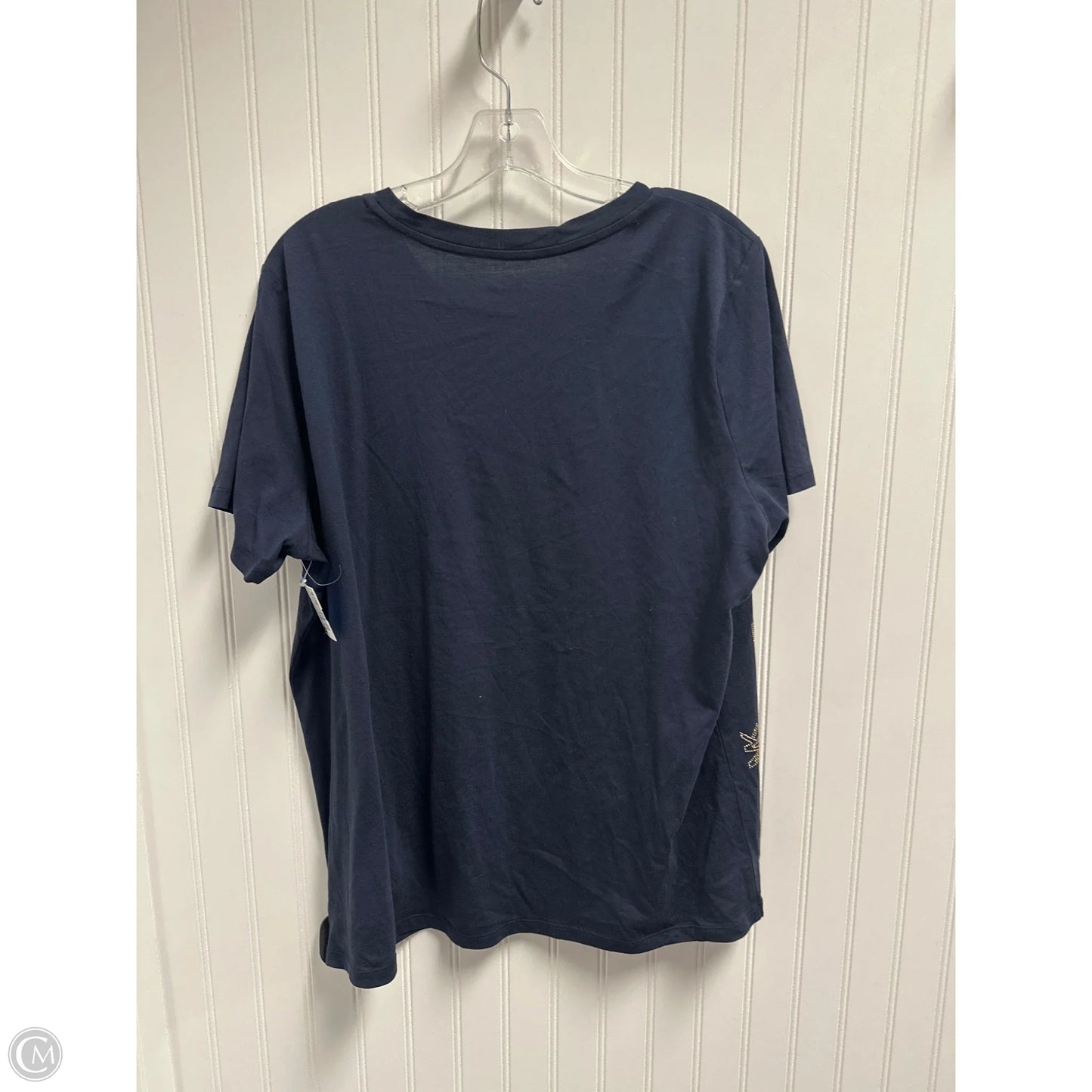 Top Short Sleeve By Michael By Michael Kors In Blue & Gold, Size: Xl