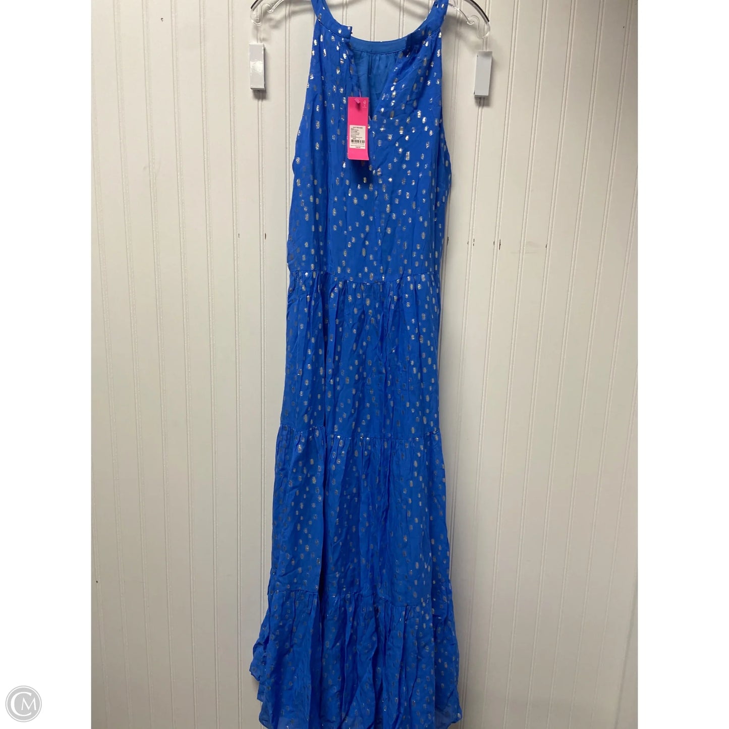 Dress Designer By Lilly Pulitzer In Blue & Gold, Size: L