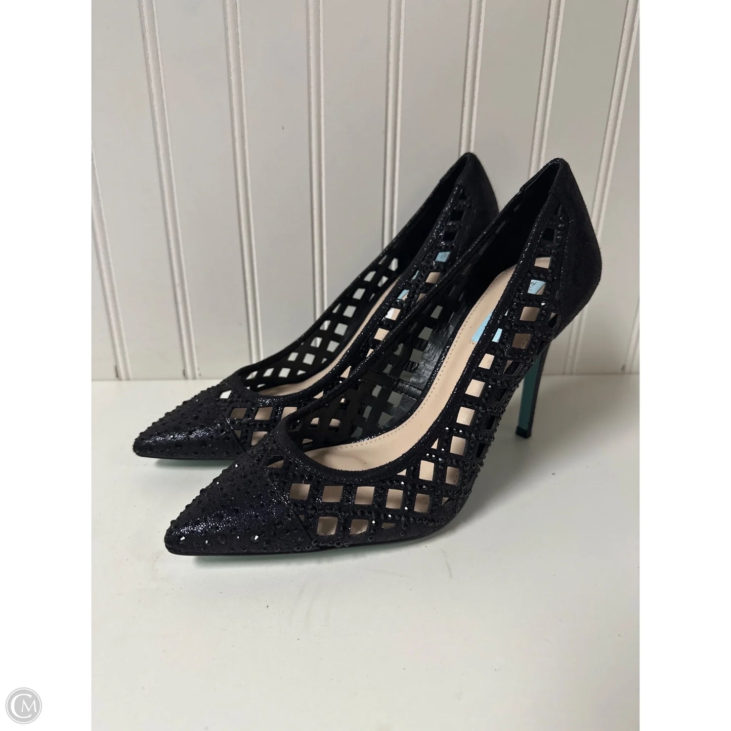 Sandals Heels Stiletto By Betsey Johnson In Black, Size: 9.5