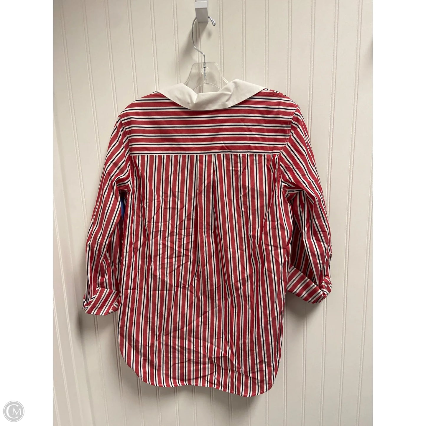 Top Long Sleeve By Tommy Hilfiger In Red & White, Size: S