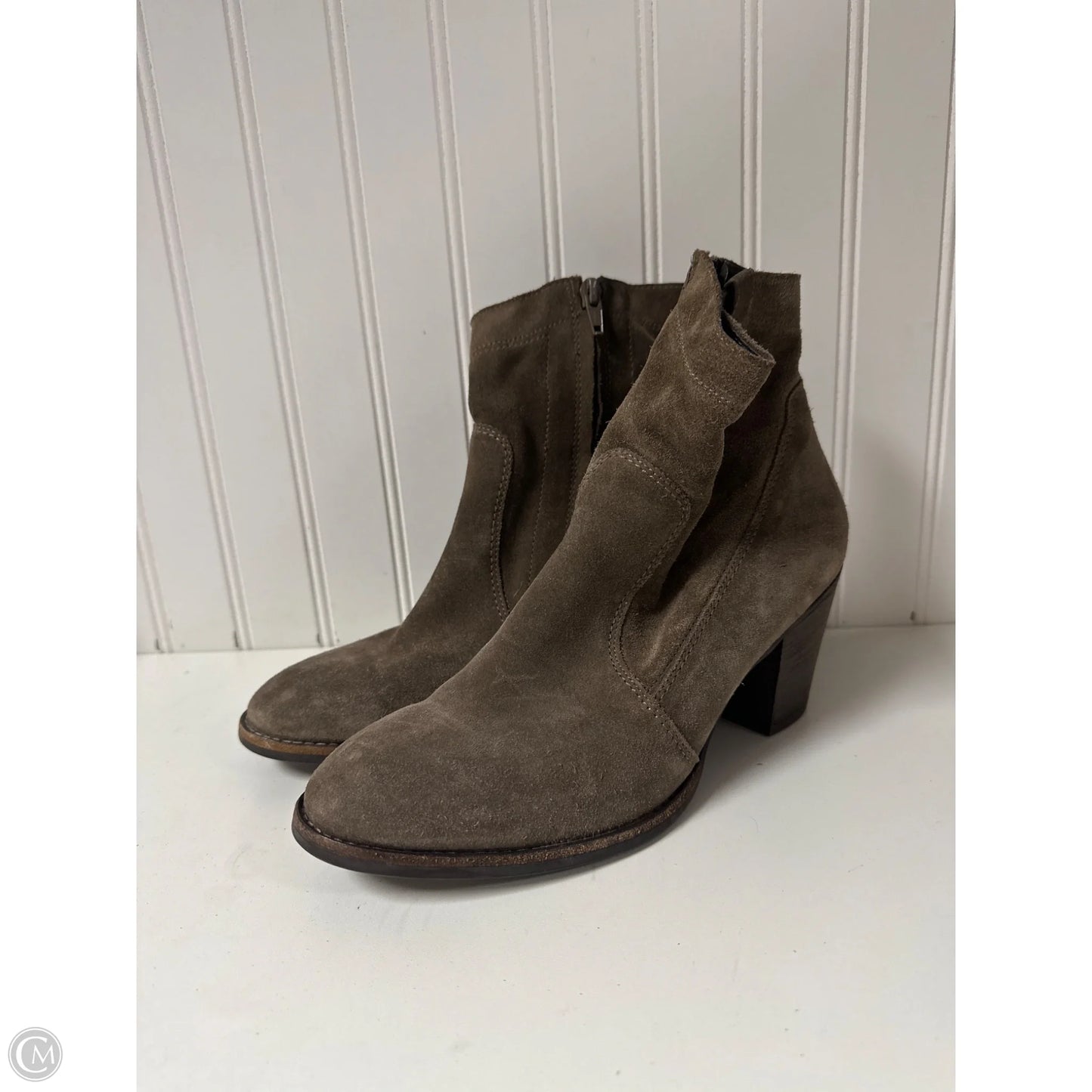 Boots Ankle Heels By Paul Green In Taupe, Size: 6.5