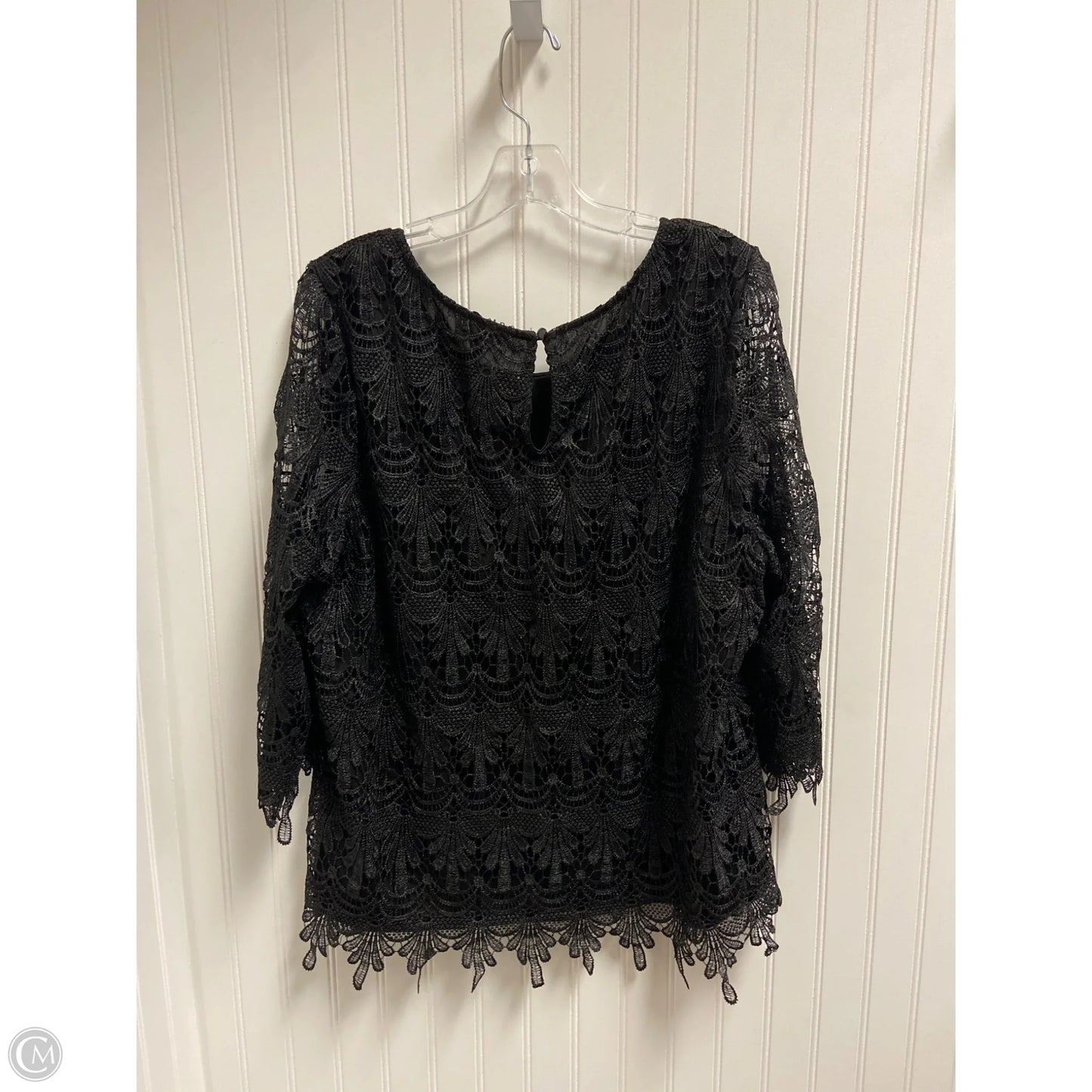 Top Long Sleeve By Adiva In Black, Size: 2x