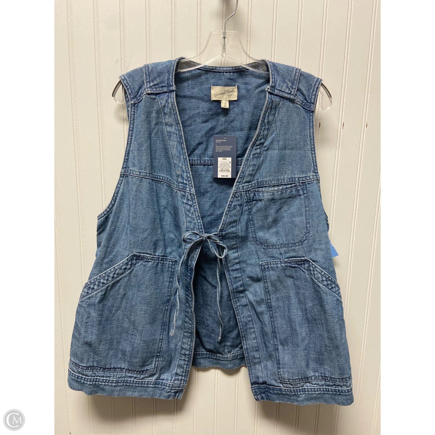 Vest Other By Universal Thread In Blue Denim, Size: 2x