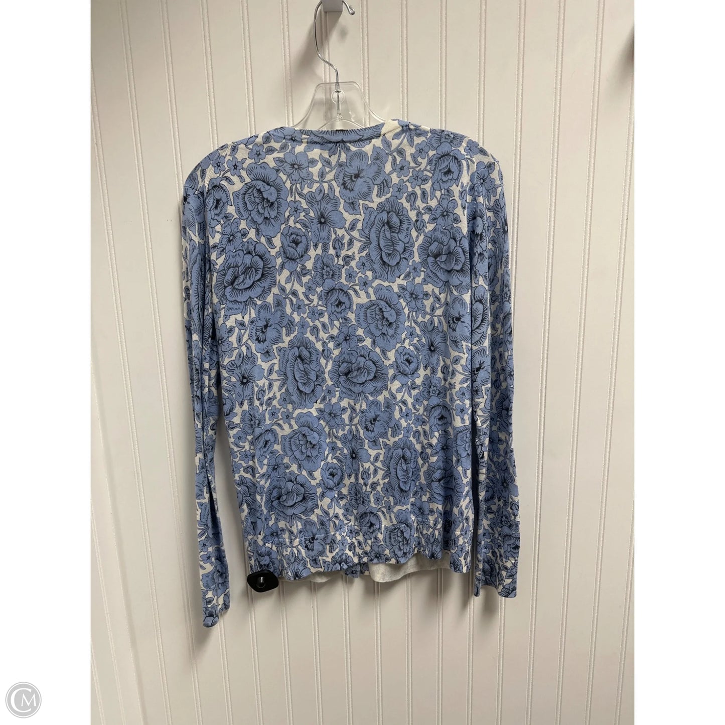 Cardigan By Ann Taylor In Blue & White, Size: L