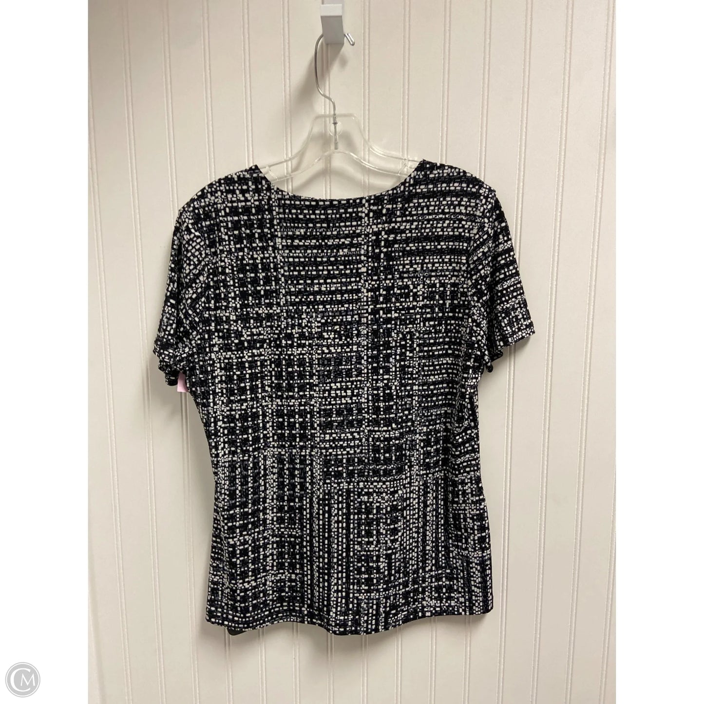 Top Short Sleeve Designer By Karl Lagerfeld In Black & White, Size: S