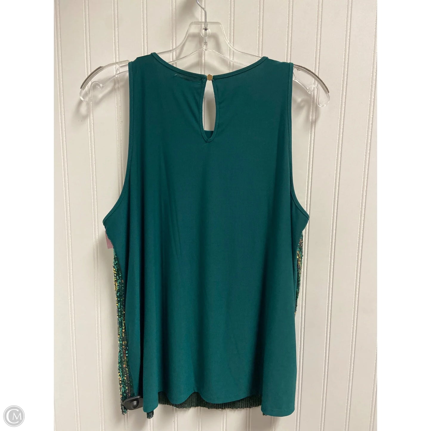 Top Sleeveless By Lavish In Gold & Green, Size: Xl