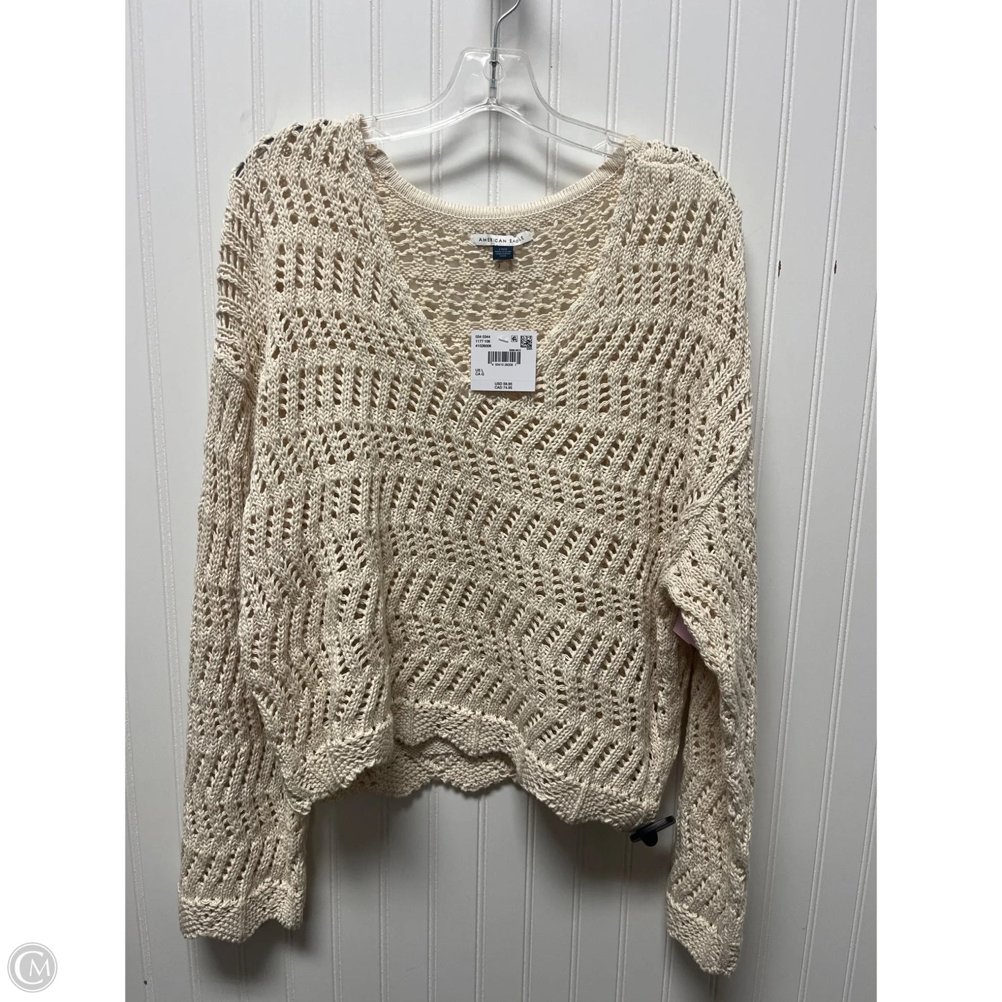 Sweater By American Eagle In Cream, Size: L