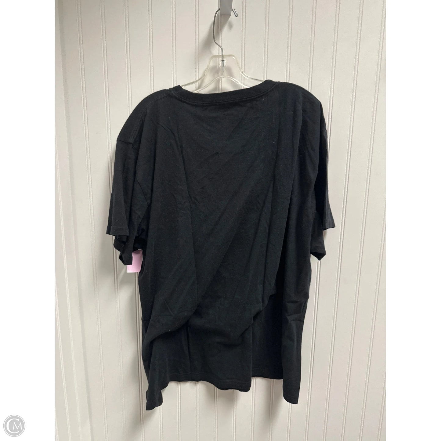 Top Short Sleeve Basic By Pink In Black, Size: 2x