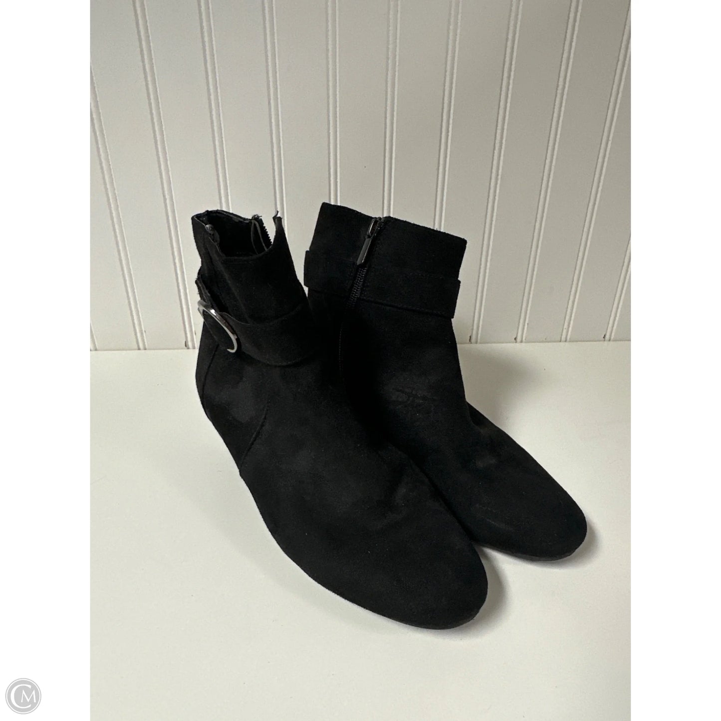 Boots Ankle Heels By Impo In Black, Size: 7.5