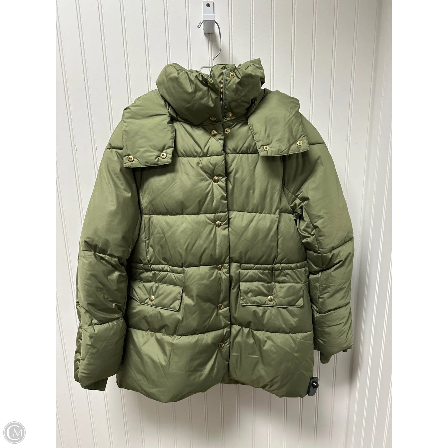 Coat Puffer & Quilted By J. Crew In Green, Size: S